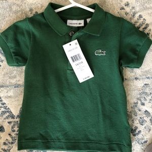 NWT size 1 (12 mth) Lacoste Green polo